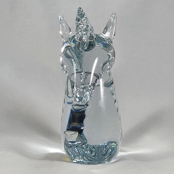 Unicorn Figurine Large Glass Paperweight Mythical Decor Whimsical Art Figure 6½" - Picture 8 of 10